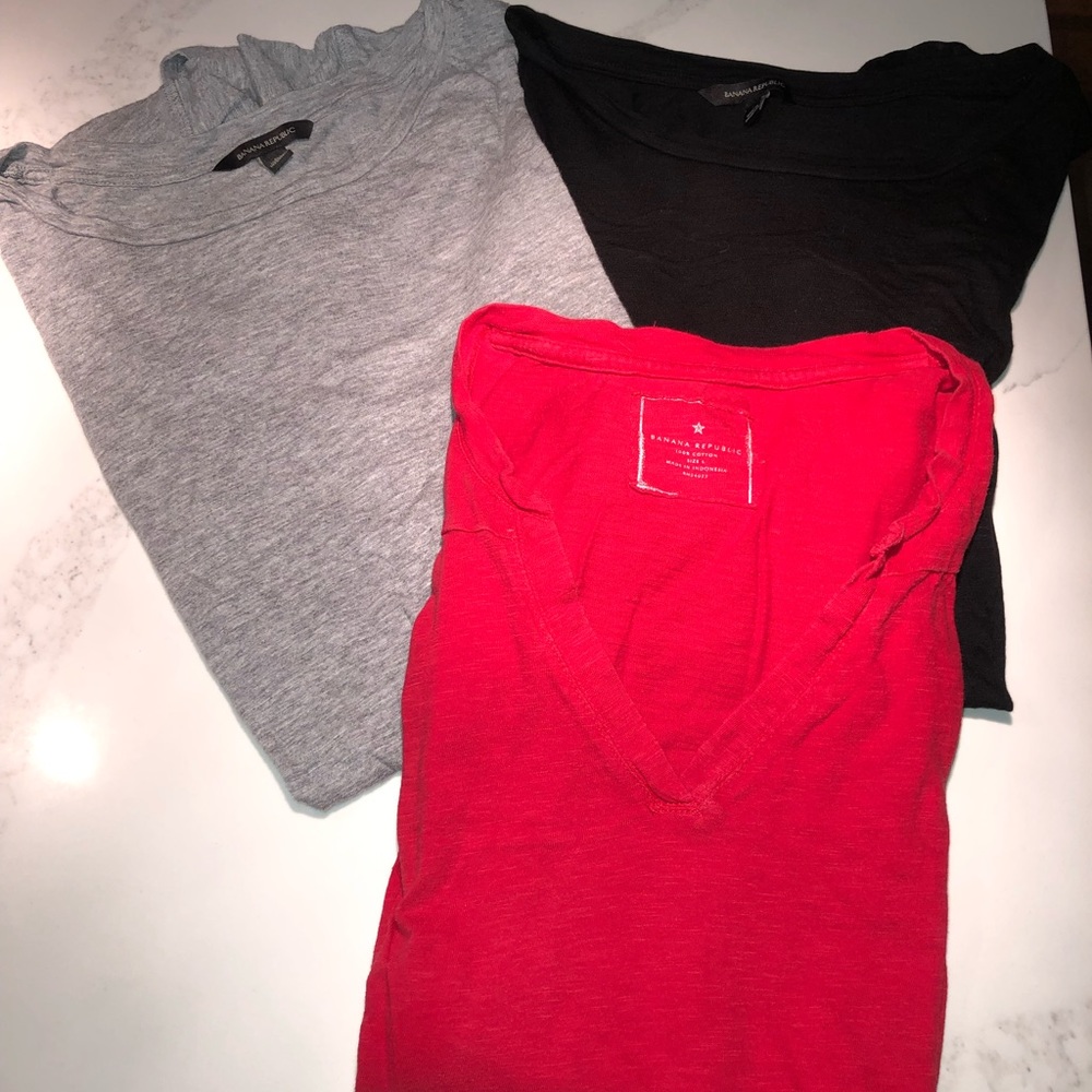 3 banana republic short sleeve shirts - size large